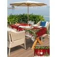 thumbnail image 4 of Outdoor Tablecloth with Umbrella Hole and Zipper, Red Gnomes Christmas Rectangle Table Cloth 60x102 Inch Waterproof Tablecloth, Xmas Tree Balls Snowflake Picnic Table Cover for Patio Camping, 4 of 7