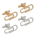 thumbnail image 6 of FRCOLOR Luxury Paper Clip Shaped Cufflinks for Men in Assorted Colors Perfect as Gifts for Any Occasion 2, 6 of 8