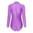 thumbnail image 4 of Zaldita Women's Ballet Dance Leotard Mock Turtleneck Long Sleeve Gymnastic Bodysuit Dancewear Purple S, 4 of 7