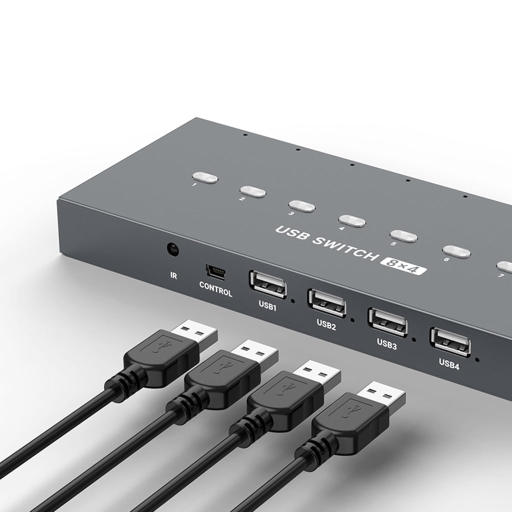 RYUJNDK USB Printer Sharing Device, 8 in 4 Out Printer Manual Sharing Device 8Port KVM Switching Splitter Hubs Converters