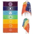 thumbnail image 2 of Bohemian Mandala Beach Mat & Yoga Towel - Rainbow Tapestry Blanket, 2 of 8