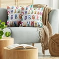thumbnail image 5 of Ambesonne Alphabet Throw Pillow Cover 2 Pack, Cartoon Animals, 24", Multicolor, 5 of 7