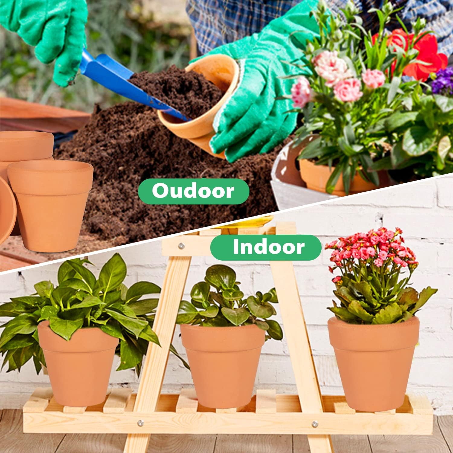 18 Pack Mini Terra Cotta Pots with Drainage Holes, Small Clay Flower Pots for Indoor/Outdoor Plants,Craft Decoration Garden Gift (2 inch )