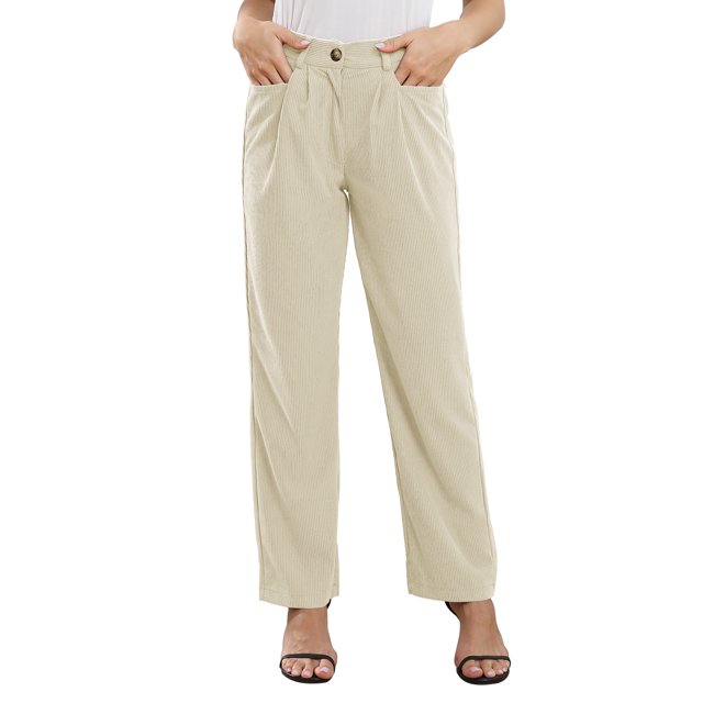 Pantalones con bolsillo, pantalones de cintura alta para mujer, pantalones con cierre de cremallera, pantalones plisados, instalación sin esfuerzo