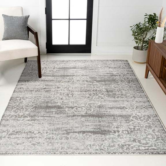 JONATHAN Y MODERN PERSIAN 4 x 6 Area Rug, Minori Filigree Medallion - Light Gray/Cream, MDP206B-4