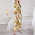 thumbnail image 3 of Goofa Groovy Hippie Flower Mushrooms Printed Women’s 2 Piece Pajama Set Super,Pajamas Women's Long Sleeve Sleepwear Soft Button Down Loungewear Pjs Lounge Set Nightwear-Large, 3 of 9