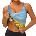 thumbnail image 4 of Xecao Blooming Sunflower Field for Sports Bra with Removable Pads, Crop Tank Top Design, Women's Longline Sports Bra - Non-Wired - XX-Large, 4 of 9