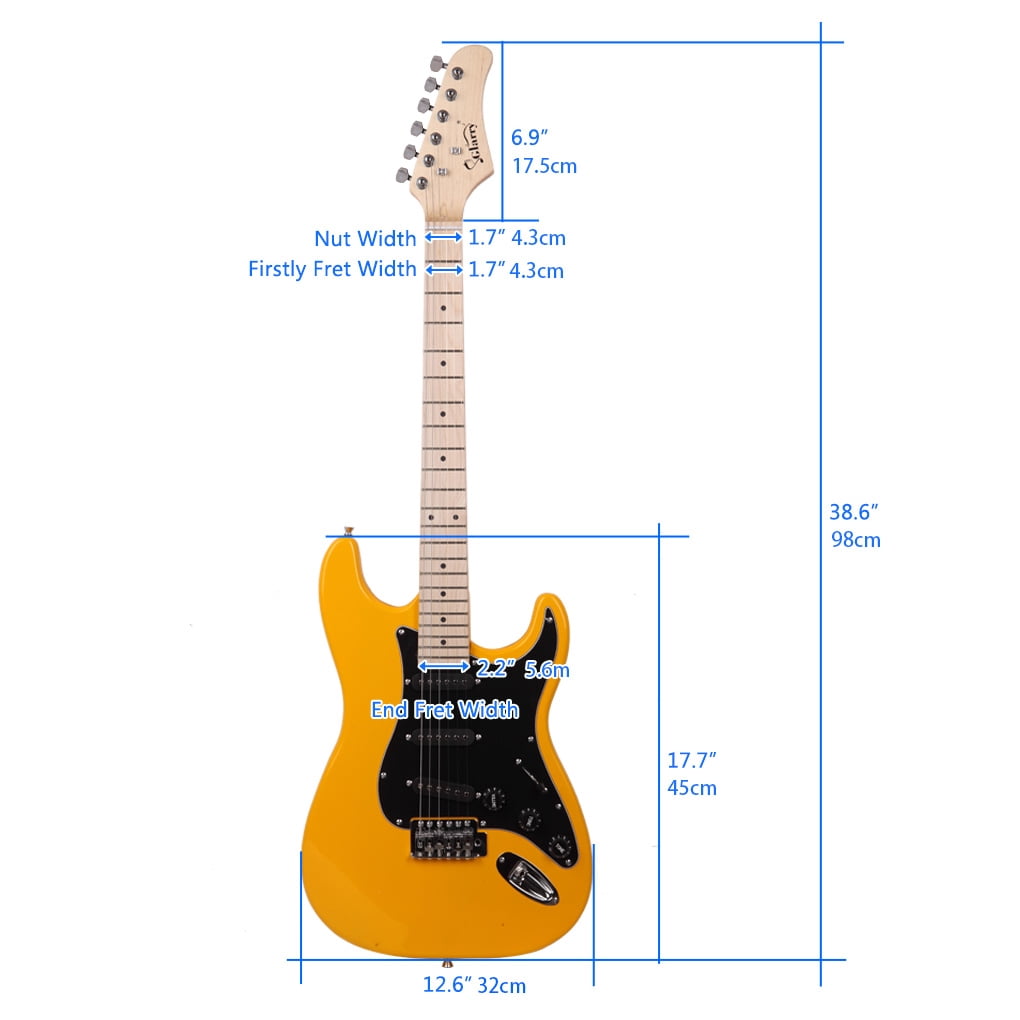 GST Stylish Electric Guitar Kit with Black Pickguard Black