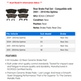 thumbnail image 2 of Rear Brake Pad Set - Compatible with 2001 - 2010 Kia Optima 2002 2003 2004 2005 2006 2007 2008 2009, 2 of 2