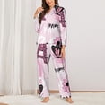 thumbnail image 2 of Daiia Eiffel Tower and Butterflies for Women's Long-Sleeved Pajama Set – Soft & Comfortable Sleepwear Button-Up Pajamas Cozy Lounge Wear-Medium, 2 of 7