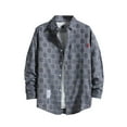 thumbnail image 3 of Men's Button Down Regular Fit Long Sleeve Plaid Casual Shirts, 3 of 3