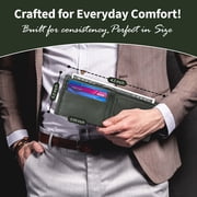 Ecocraft Men Leather Bifold Wallet – Mild Milled Finish Premium goat milled leather in rich green Classic bifold Full Grain Leather