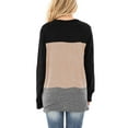 thumbnail image 3 of TEMOFON Tunic Tops for Women Casual Fall Long Sleeve Crew Neck T Shirts Casual Loose Tunic Trendy Fashion Black Block Blouse Tee, 3 of 7