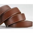 thumbnail image 2 of Mens Genuine Leather Ratchet Belts Adjustable Automatic Buckle Size 30-42 Brown, 2 of 7
