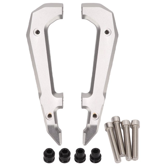 Motorcycle Rear Grab Bar, Anodizing Coloring Windproof 2PCS Aluminium Alloy Pillion Grab Handle For Motorbike Modification Silver
