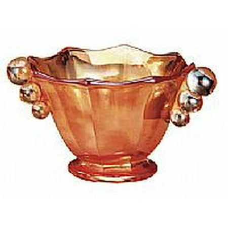 - Fenton Art Glass 43885J Golden Orchids on Marigold Panel and Ball Nut Dish