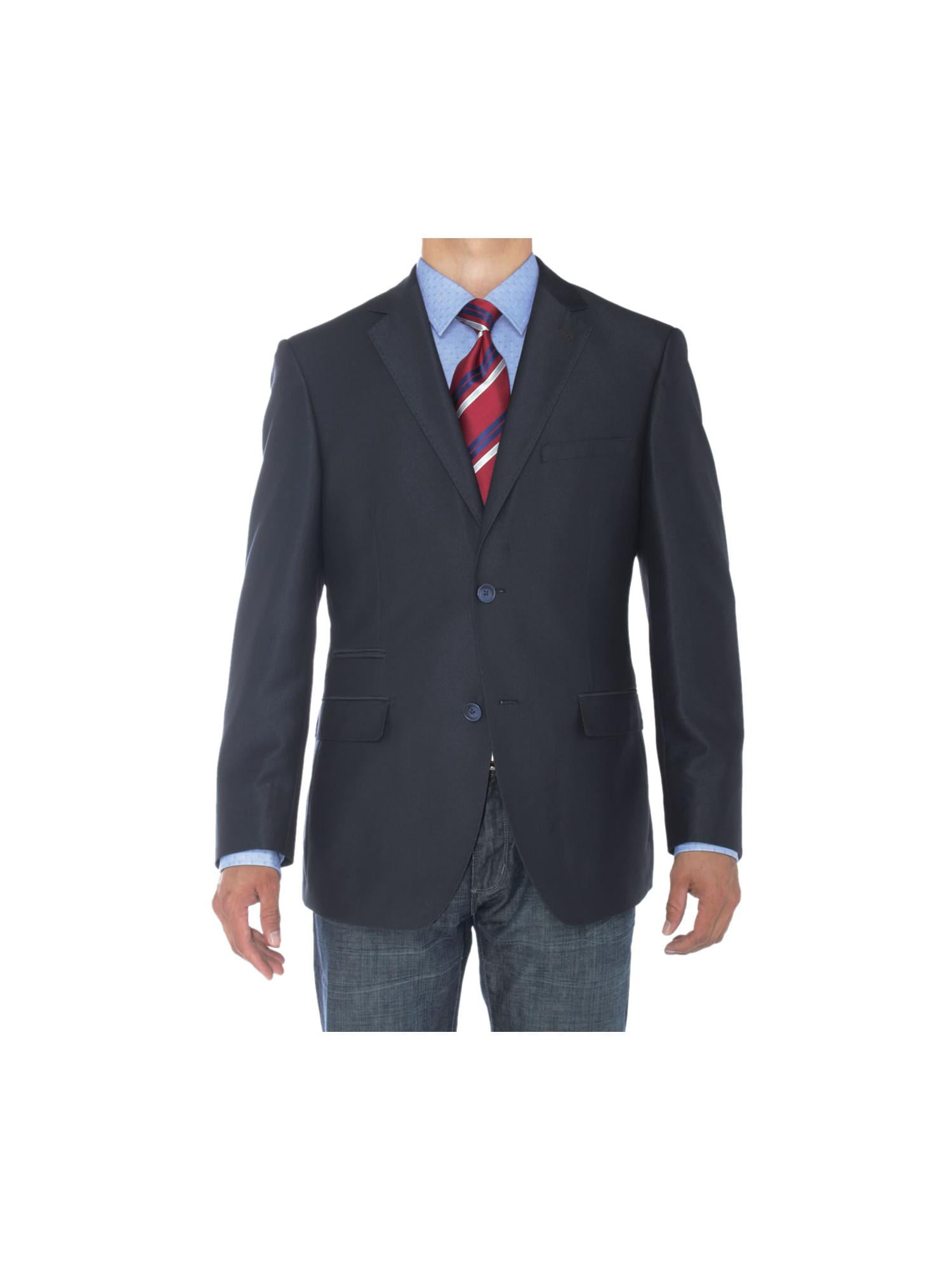 LN LUCIANO NATAZZI Mens Two Button Notch Lapel Blazer Modern Fit Suit Jacket 