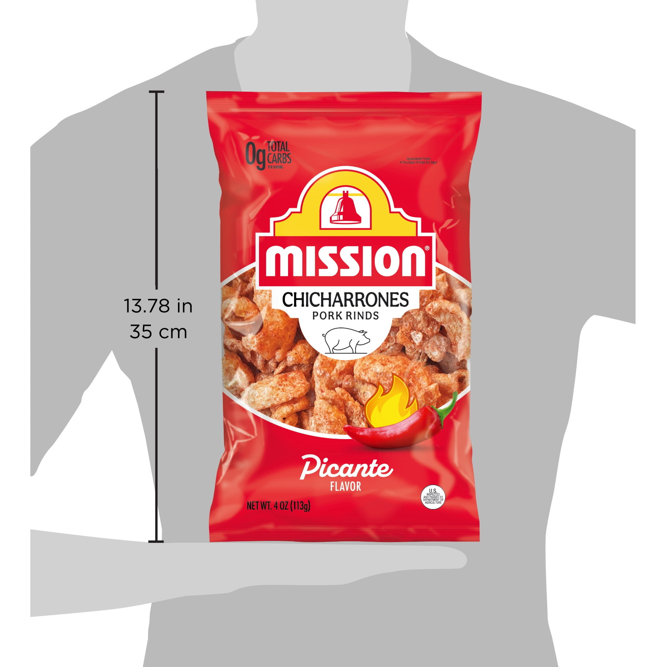 Mission Chicharrones Picante Flavor, 4 Ounce Bag