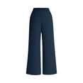 thumbnail image 6 of Miluxas Sweatpants for Women Loose Casual Drawstring Trousers Elastic Band Straight Leg Athletic Pants with Pockets Navy, 6 of 7