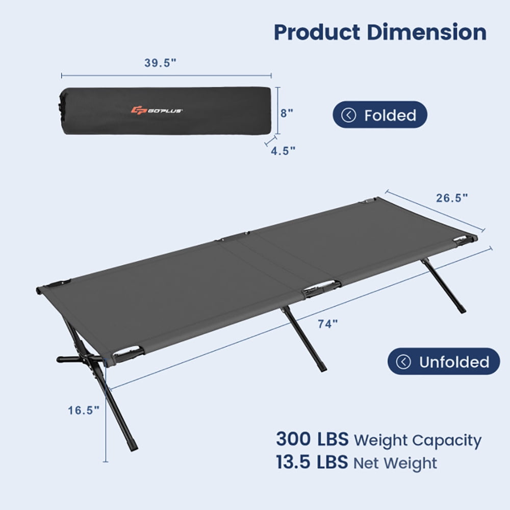 Aimee Lii Adults Kids Folding Camping Cot, Portable Bed, Cots for Sleeping, Gray Aimee Lii Adults Kids Folding Camping Cot, Portable Bed, Cots for Sleeping, Gray