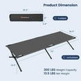 thumbnail image 2 of Aimee Lii Adults Kids Folding Camping Cot, Portable Bed, Cots for Sleeping, Gray, 2 of 6