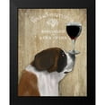 thumbnail image 2 of Fab Funky 15x18 Black Modern Framed Museum Art Print Titled - Dog Au Vin, St Bernard, 2 of 5