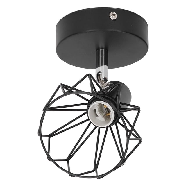 Vintage Wall Light Holder Wall Mounted 180 Degrees Rotatable Matte Black Industrial Style E14 Vintage Wall Sconce Holder Metal Cage for Bedroom ANGGREK Otros