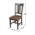 thumbnail image 3 of Pemberly Row Wood Splatback Chair - Set of 2 Chairs in Hickory / Washed Coal, 3 of 11