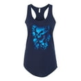 thumbnail image 2 of 3D Blue Skulls Trendy | Womens Fashion Jersey Racerback Tank Top, Navy, X-Large, 2 of 4