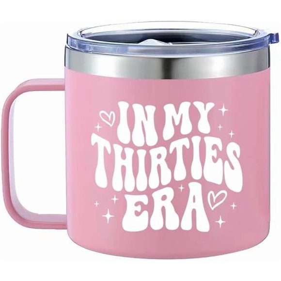 MISSUNNY In My Thirties Era Coffee Tea Cup Mug Collectible 14Oz Ounces 30th Birthday Gifts 1995 Decorations (Pink_30, 14oz)