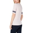 thumbnail image 2 of Maison Jules Womens Crew Neck Varsity-Stripe Heart-Print T-Shirt, 2 of 2
