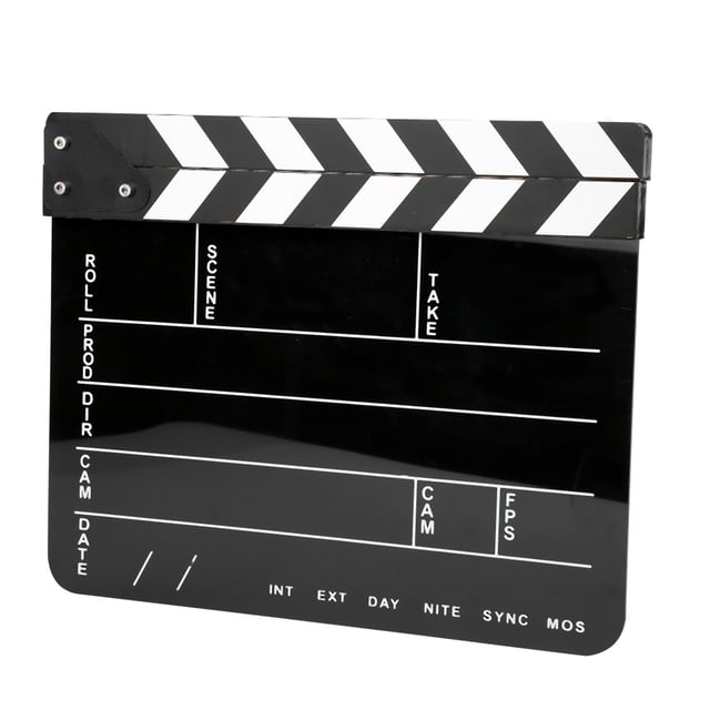 Claqueta De Cine Claqueta De Madera Colorida Con Material Orgánico Acrílico Para Juegos De Rol, Edición, Producción De Video, Película, Fotografía De Cámara, Etc. ANGGREK Tablero negro con rayas blancas