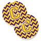 thumbnail image 1 of Juego de 2 Posavasos Caroline's Treasures C Chevron Purple & Gold CJ1041-CCARC, 1 of 1