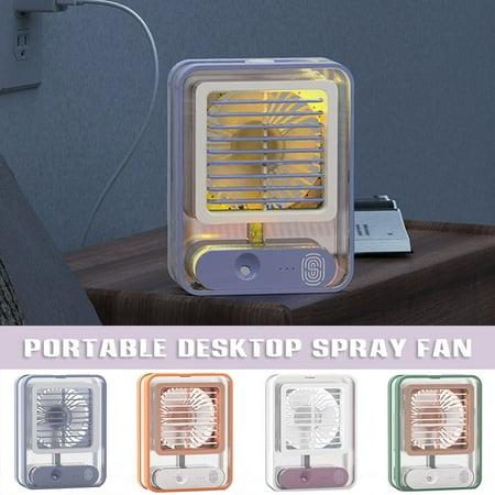 

Desktop Mini Cooling Fan Portable USB Charging Humidifier for Home OfficeGreen