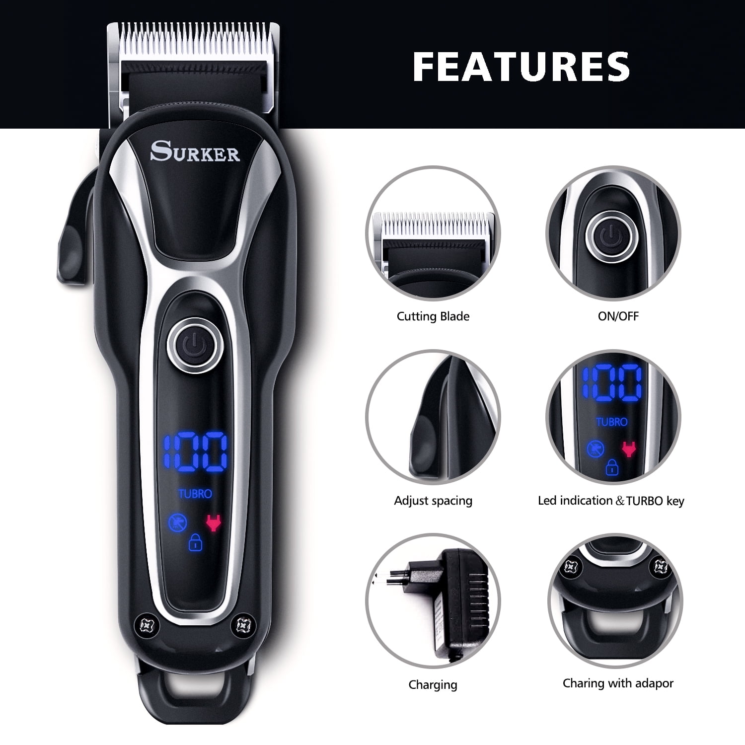 surker mens hair clippers