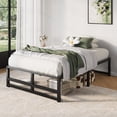 thumbnail image 3 of Amolife Twin Size 14'' Metal Platform Bed Frame with Large Under Bed Storage Space, Black, 3 of 10