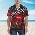thumbnail image 2 of Lsque tractor Pattern Hawaiian Shirt for Men Unisex Summer Beach Casual Short Sleeve Cotton Linen Button Down Shirts,Large, 2 of 7