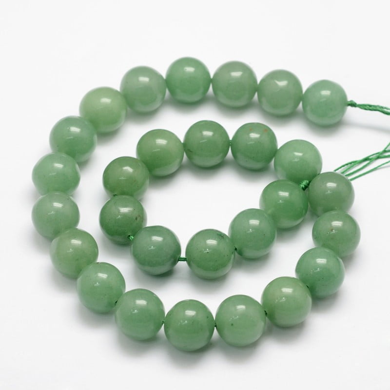 Grade A Natural Green Aventurine Round Bead Strands Dark Sea Green 14mm Hole: 1.2~1.5mm 27pcs/strand 15.4 inch diy