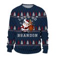 thumbnail image 4 of OJinShaWanO Chandail à Capuche Graphique pour Hommes Automne et Hiver Décontracté Imprimé de Noël Chandail Col Rond, 4 of 4