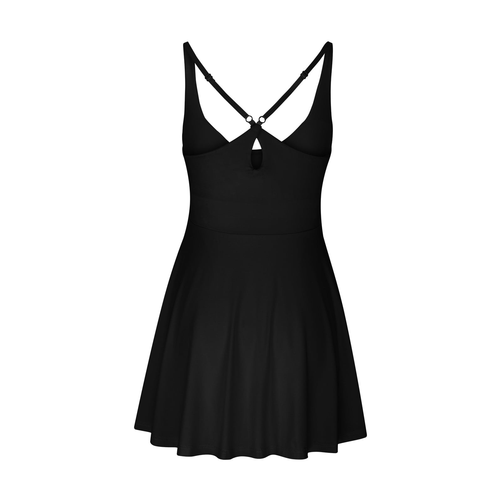 CFLVAEK Womens Tennis Dresses Summer Casual Criss Cross Back Workout Dress Adjustable Straps Tank Dress Athletic A Line Dress Sporty Scoop Neck Mini Dresses Built in Shorts and Bra