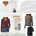 thumbnail image 3 of SUNBS Long Sleeve Shirts for Women Tops V Neck Casual Top Comfortable Shirt Soft Basic Tees Women Blouses, 3 of 8