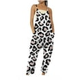 thumbnail image 2 of WXLWZYWL Under 10 Dollar Women Summer Jumpsuits And Rompers Loose Fit Casual Sleeveless Rompers Spaghetti Strap Comfy V Neck Overalls Outfits With Pockets, 2 of 5