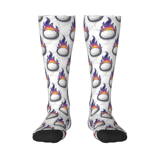 Balery Golf balls Calcetines novedosos Calcetines deportivos Calcetines hasta la rodilla Calcetines de algodón Calcetines originales y geniales