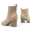 thumbnail image 4 of BURUDANI Women Pointed-Toe Chunky Block-Heel Ankle Booties Fall Short Boots, 4 of 7