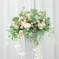 thumbnail image 3 of Balsa Circle 2 Silver Metal 28" Crystal Beaded Metal Trumpet Vases Centerpieces Party Events Decorations Supplies, 3 of 8