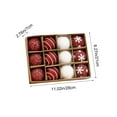 thumbnail image 6 of 12 Pcs Christmas Ball Ornaments Christmas Tree Decoration, Multiple Styles Flocked Christmas Ball Pendants for Christmas Decorations 2.76 Inch Red, 6 of 7