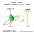 thumbnail image 4 of Rosec Jewels Teardrop Emerald Ring with Diamond Halo (4X6 mm, AAA Quality), 14K Yellow Gold, US 7.50, 4 of 7