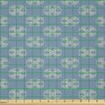 thumbnail image 2 of Ambesonne Geometric Fabric by the Yard Microfiber, Circular Floral Shape, 2 Yards, Slate Blue Tan, 2 of 2
