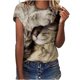 thumbnail image 1 of Camisetas de cuello redondo para mujer Camisetas con estampado de animales Camisetas de manga corta Blusa Tops Fridja  gope2089, 1 of 5
