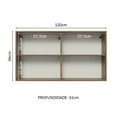 thumbnail image 4 of Alacena Madesa Glamy 120 cm 2 Puertas con Vidrio Marrón/Blanco, 4 of 6